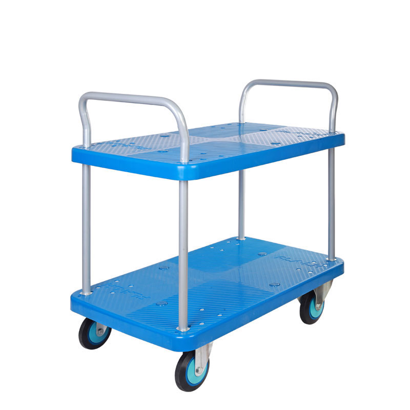 Double-Layer Plastic Hand Trolley