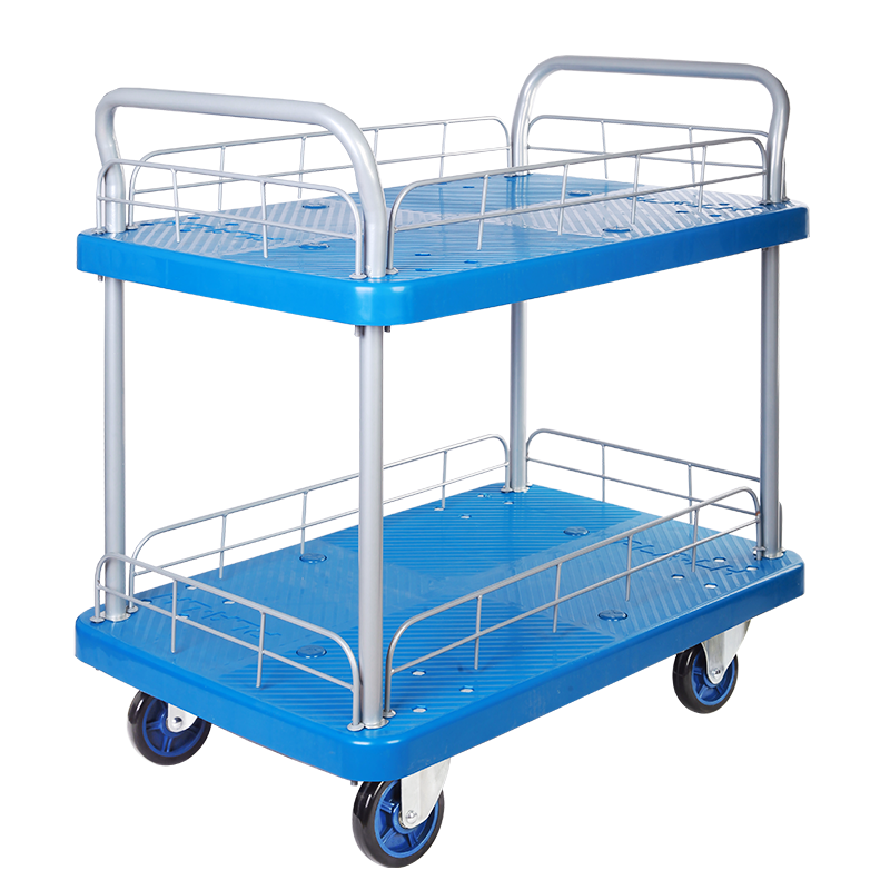 Double-Layer Plastic Hand Trolley